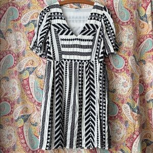 Ethnic Pattern White Black Old Navy Dress Knee Length Loose Madewell Ace & Jig